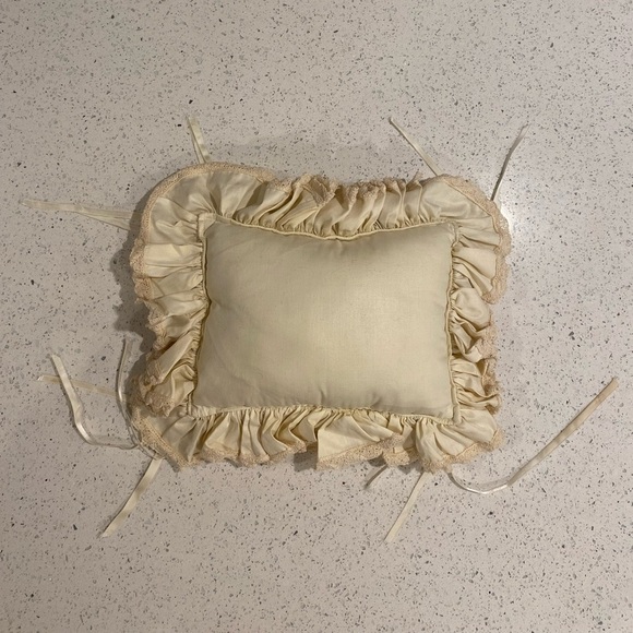 Decorative Cream Pillow with Embroidered Message - Picture 3 of 4